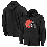 Men's Cleveland Browns G III Sports by Carl Banks Primary Logo Full Zip Hoodie Charcoal,baseball caps,new era cap wholesale,wholesale hats